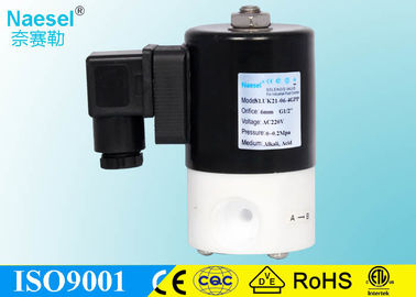 25mm 1" NPT 2/2 way aggressive acid alkali medium PTFE solenoid valve